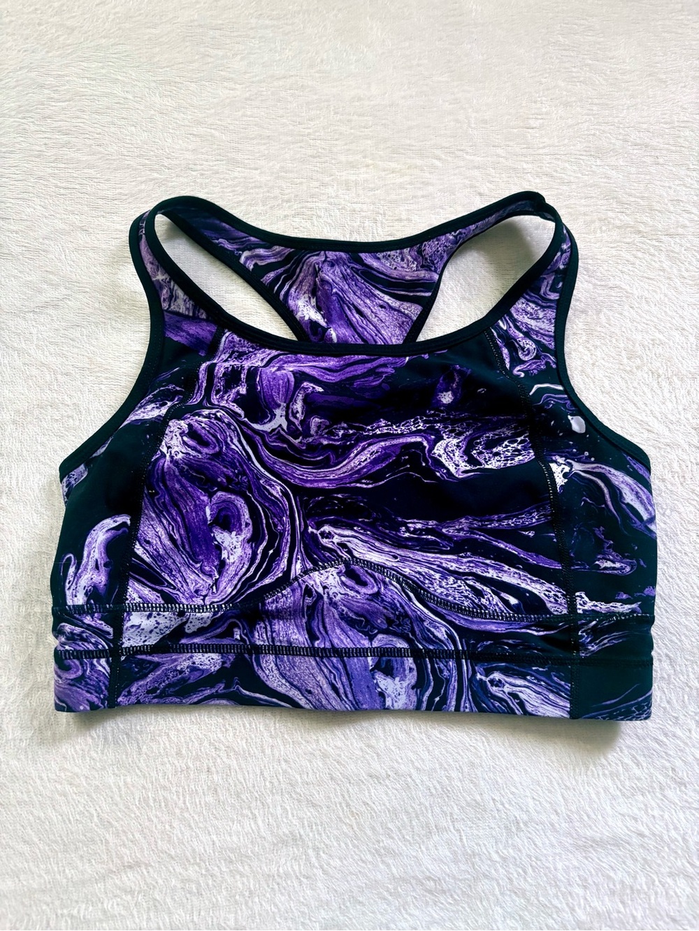torrid Purple Marble High-Neck Racerback Sports Bra